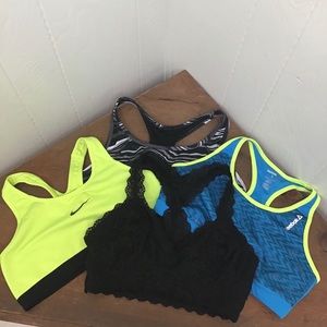 Sports Bras Bralette Nike & more lot of 4